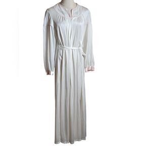 Sears Vintage White Bathrobe with Pink Satin Accents
